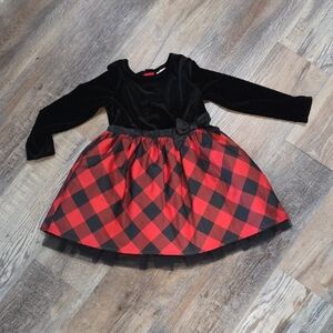 Cat & Jack Black Velvet Dress with Red Lining